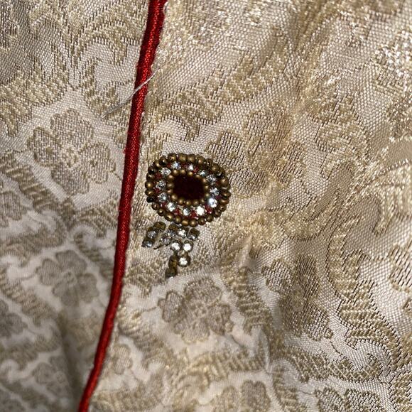 ND Nite 'n' Day Cream Embellished Rhinestone Indian Top Women's Size XS - Picture 9 of 10